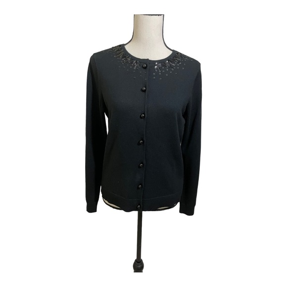 Pendleton womens cardigan front button sequins lined silk cashmere blend Small - Picture 1 of 9